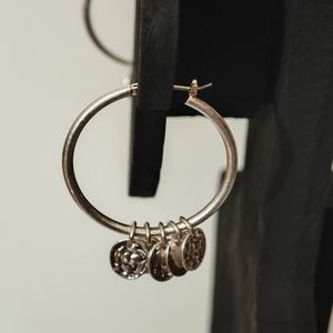 Robert Lee Morris SOHO Shaky Coin Silver Tone Hoop Earrings